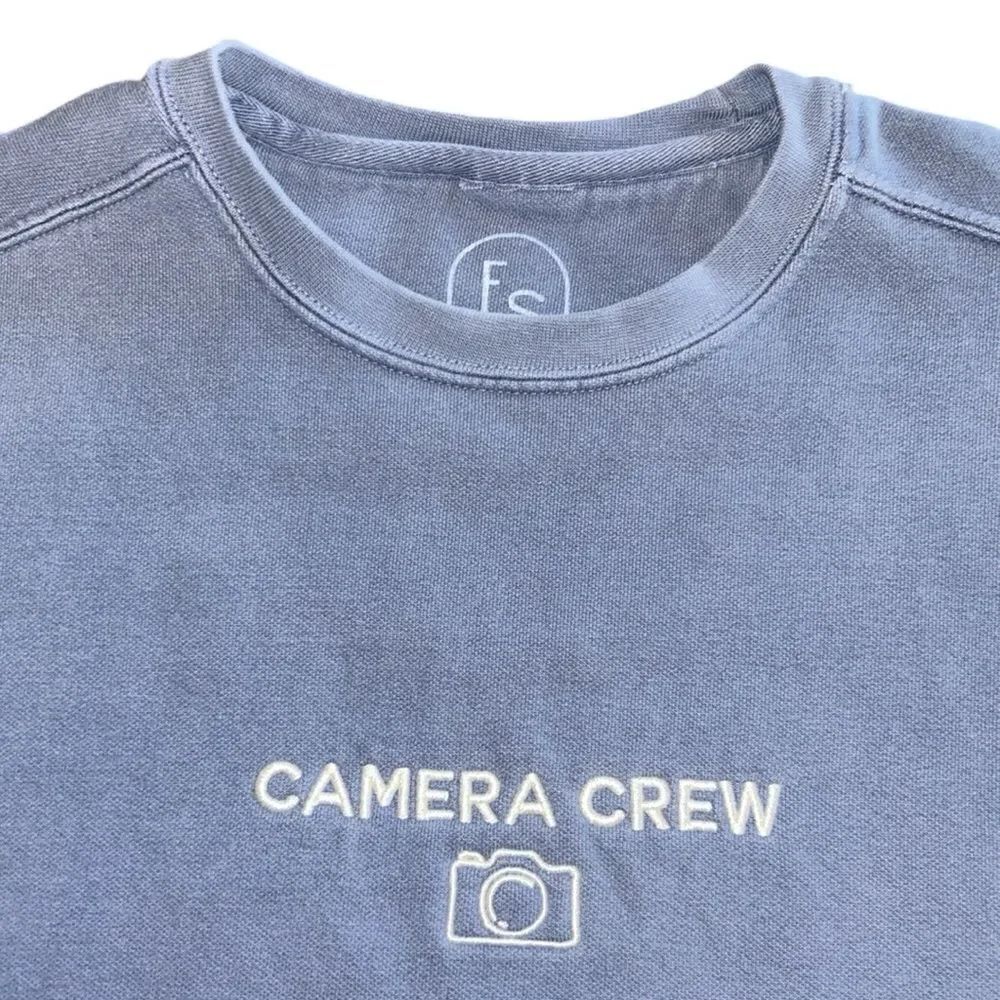 Camera Crew Embroidered Blue Sweatshirt